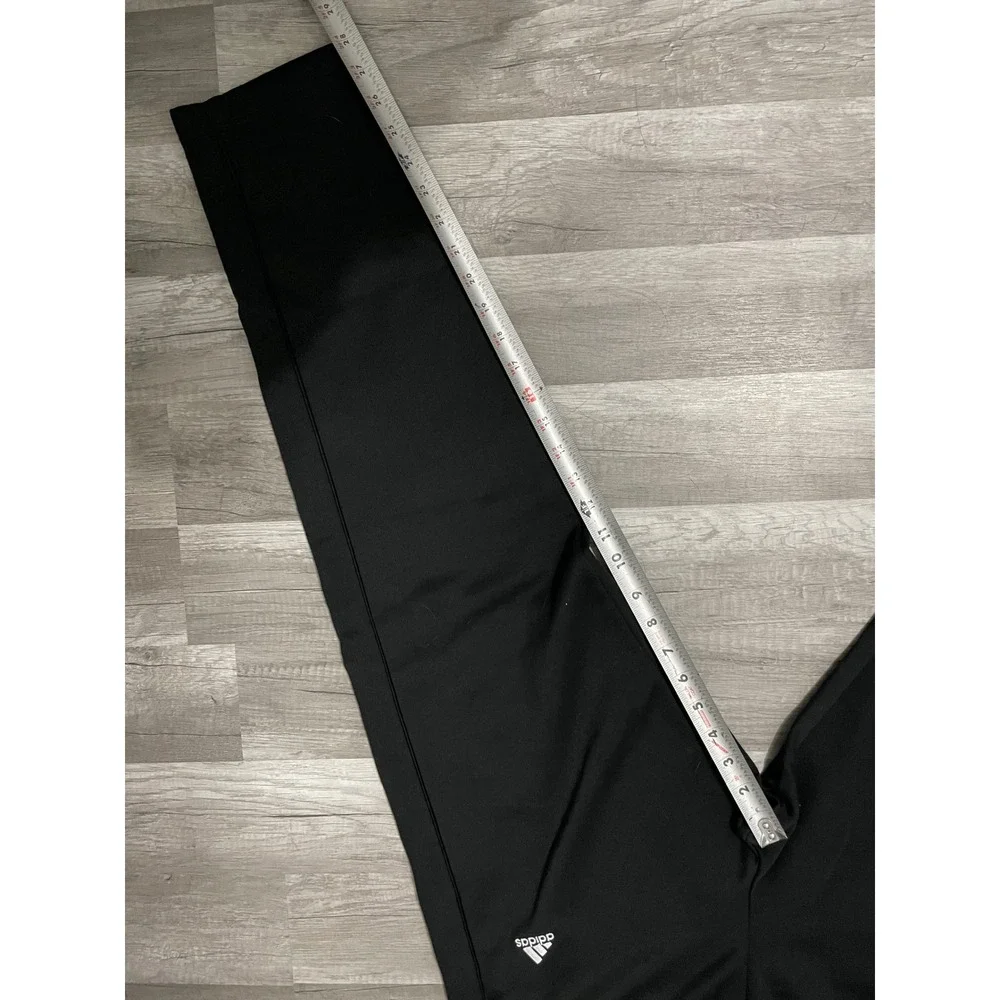 Adidas Fleece Joggers Size M Black Drawstring Tapered Sweatpants Logo
